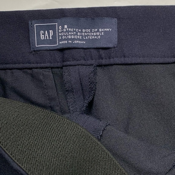👖 GAP Navy Work Pants - 0R  Bi-Stretch Side Zip Skinny 👖 - Picture 6 of 8